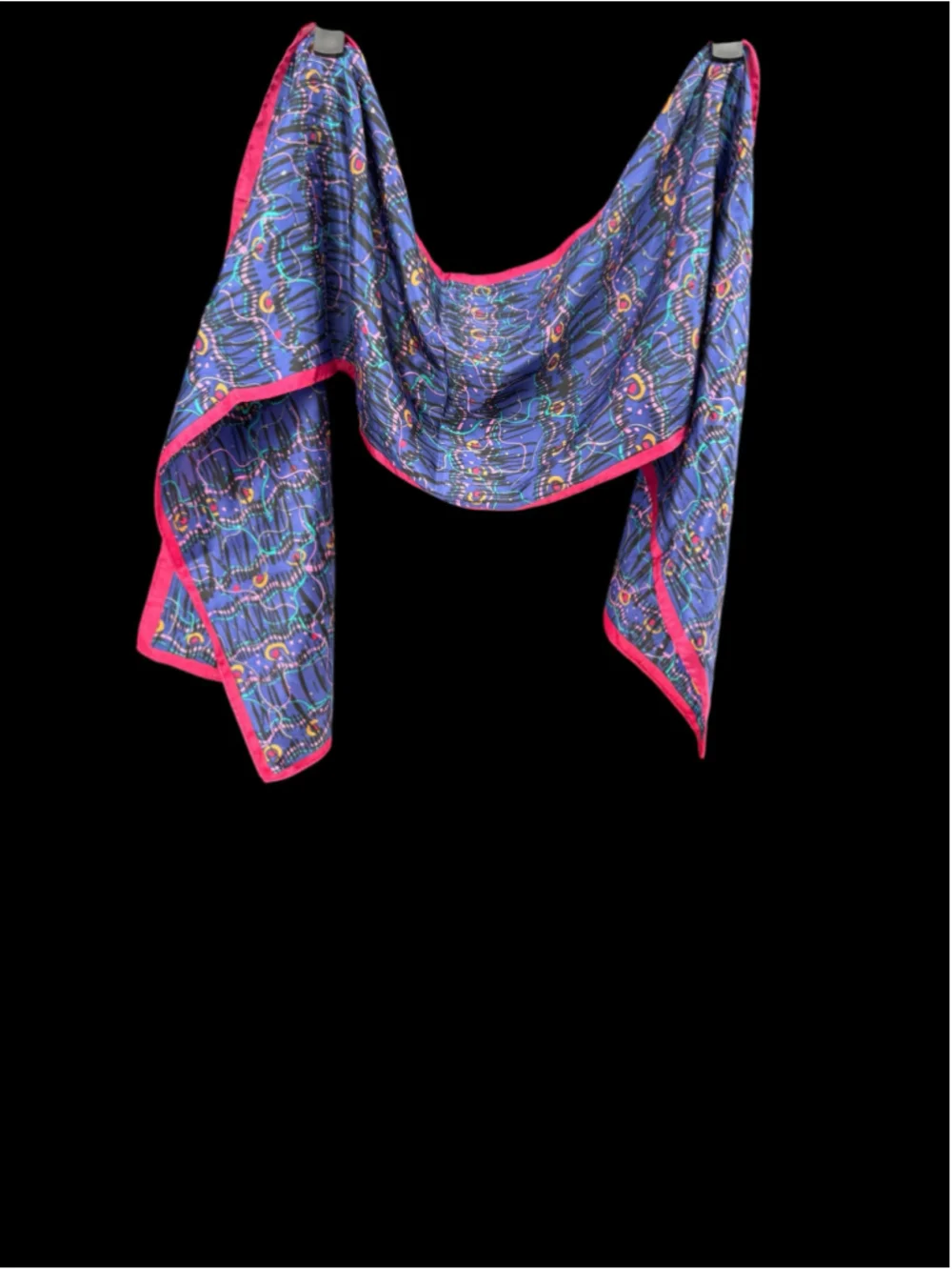 Women's Unbranded Scarf One Size Blue Pink Abstract Print